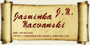 Jasminka Mačvanski vizit kartica